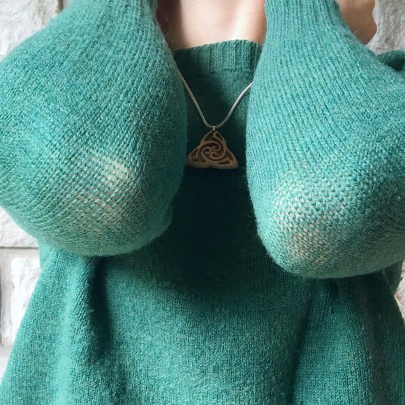 Vintage 60s Green Wool Crewneck Sweater - Picture 4 of 5